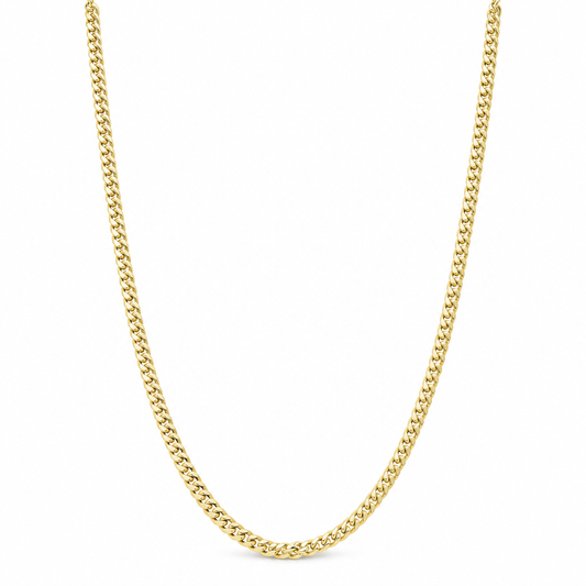 14K Yellow Gold Semisolid Cuban Link Chain / Size: 3mm 24" / Weight: 5.1 GR / HCEECH4CL3-24