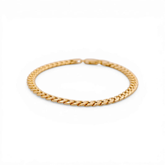14K Yellow Gold Semisolid Cuban Link Bracelet / Size: 3mm 7.5" / Weight: 3 GR / CSWB4CL3-7.5