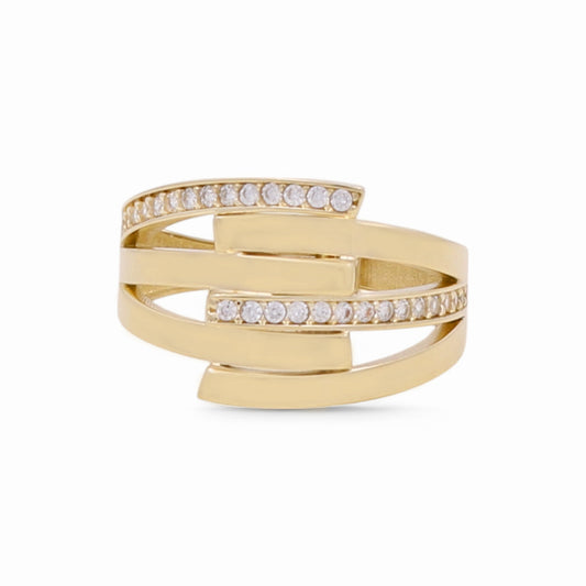 10K Yellow Gold Fashion Women's Ring with Cz/ Size: 8 / Weight: 2.5 GR / Y23-62
