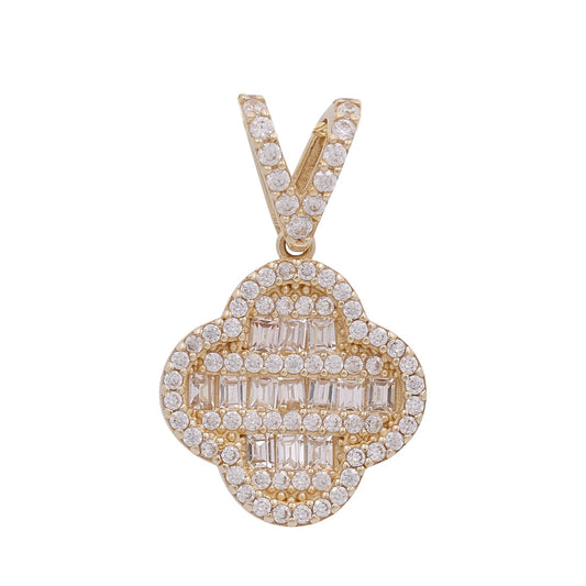 Colgante de trébol de oro amarillo de 10 quilates / CZ / Peso: 2,4 GR / DPPD0CLV