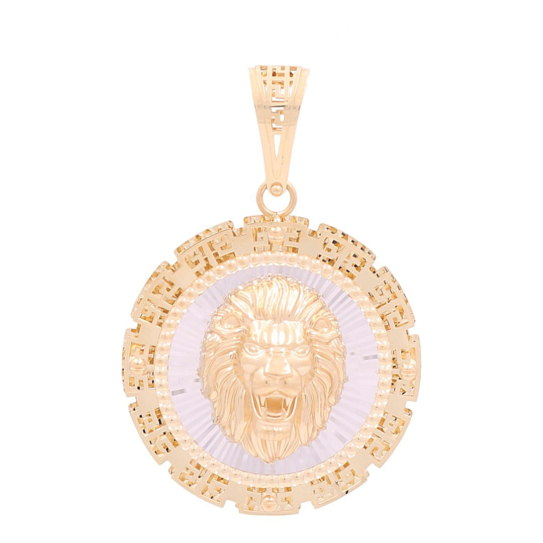 14K Yellow and White Gold Lion Pendant / Weight: 11.8 GR