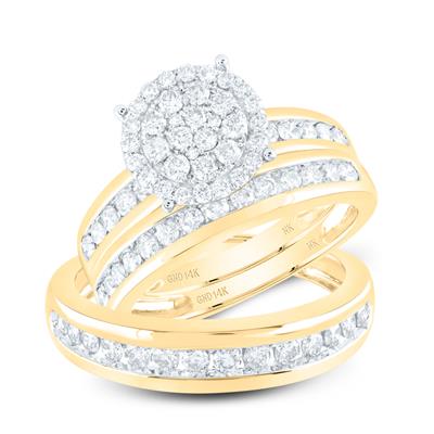 14K Yellow Gold Diamond Trio set / Size: 7 / 10 / Stone: 1 1/2 CT / 155398