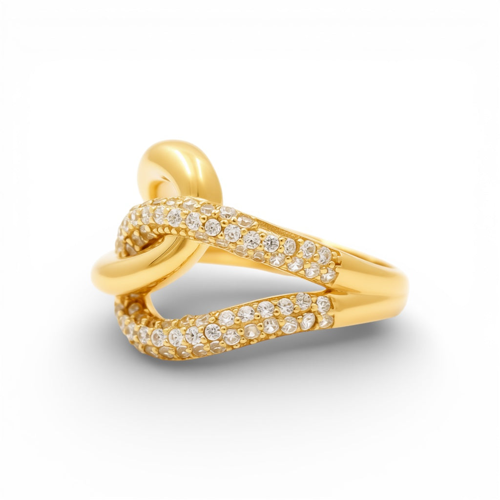 14K Yellow Gold Fashion Woman's Ring With Cz / Size: 8.5 / Stone: Cz / Weight: 2.7 GR / Y25-401