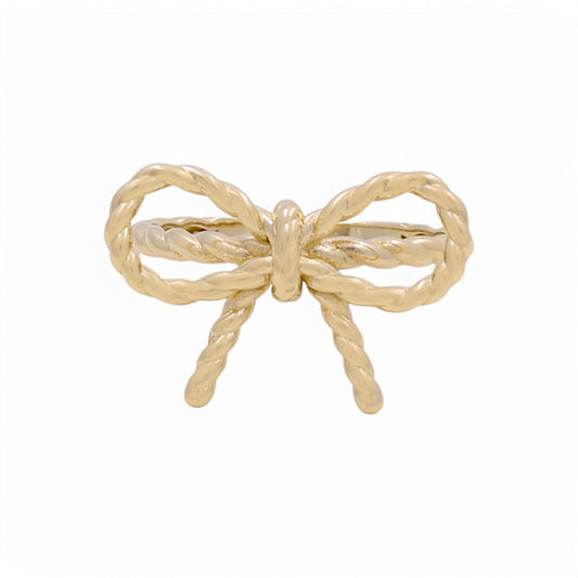 14K Yellow Gold Twist Ribbon Women's Ring / Size: 7.5 / Weight: 2.3 GR / DPWR4RB