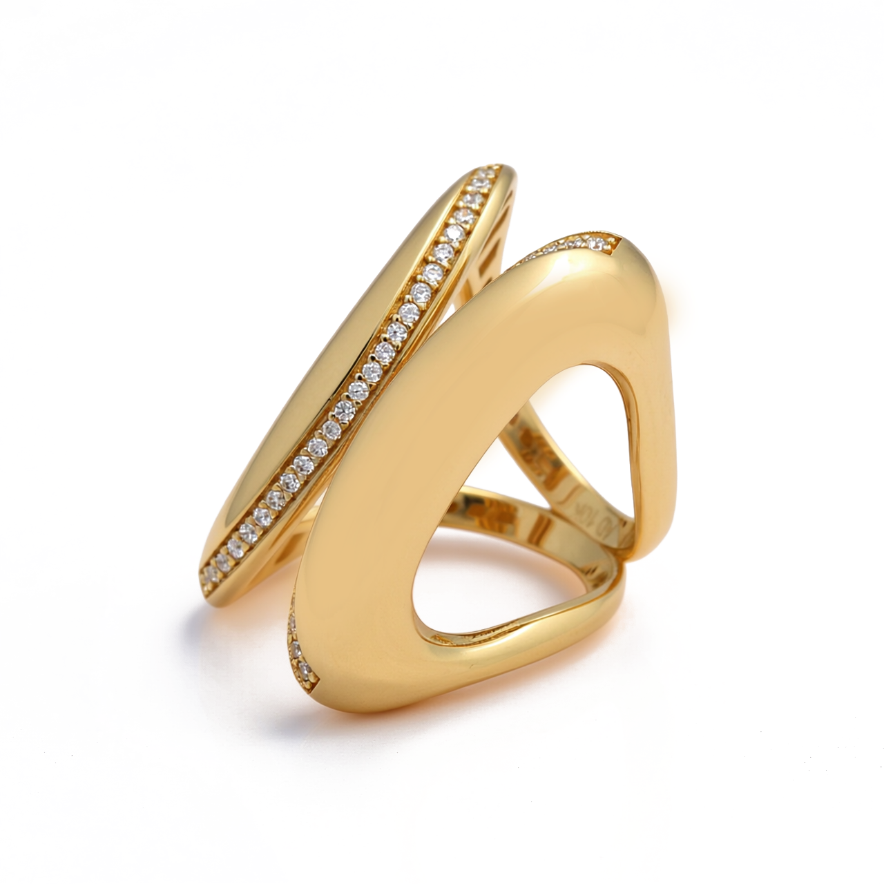 10K Yellow Gold Fashion Women's Ring with Cz / Size: 7.5 / Weight: 6 GR / Y24-1077