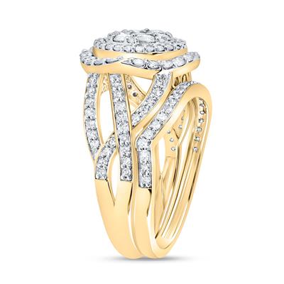 14K  Yellow Gold Diamond Bridal Set / Sz:7 / 190647
