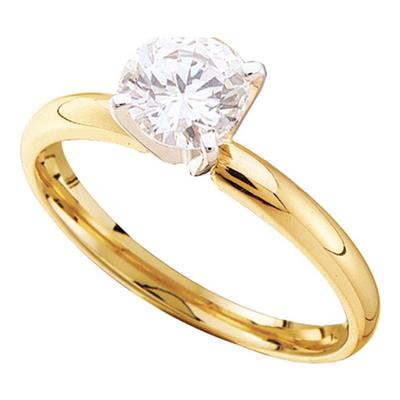 14K Dia Yellow Gold Engagement Ring with Diamonds / Size: 7 / Stone: 3/8 CT