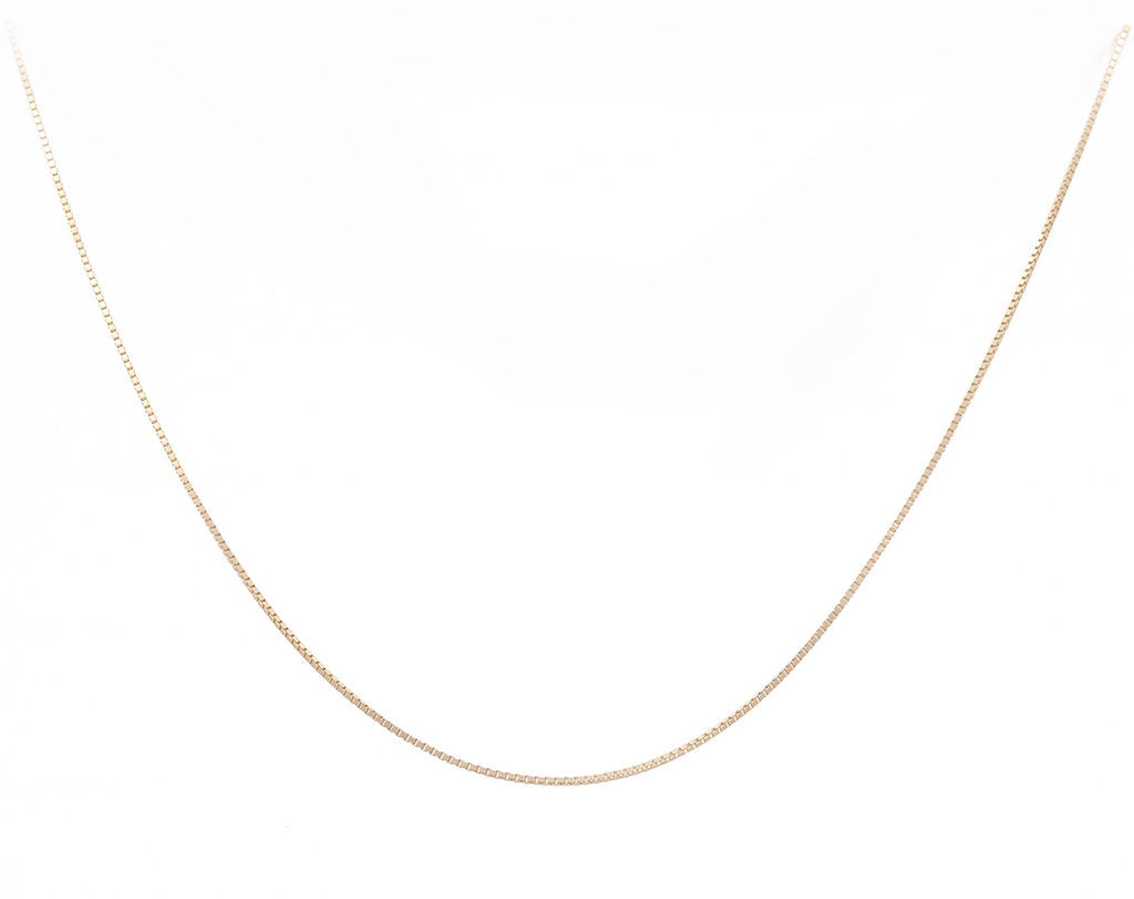 14K LC Yellow Gold Mini Box Chain / Size: 0.7mm 16" / Weight: 1.3gr / LCCH4BX0.7-16