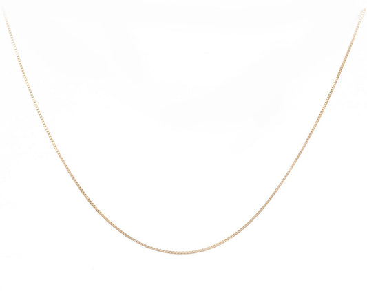 14K LC Yellow Gold Mini Box Chain / Size: 0.7mm 16" / Weight: 1.3gr / LCCH4BX0.7-16