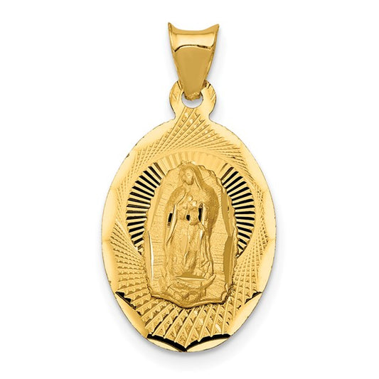 14K Yellow Gold Virgen de Guadalupe Medal Pendant / Weight: 1.3 GR