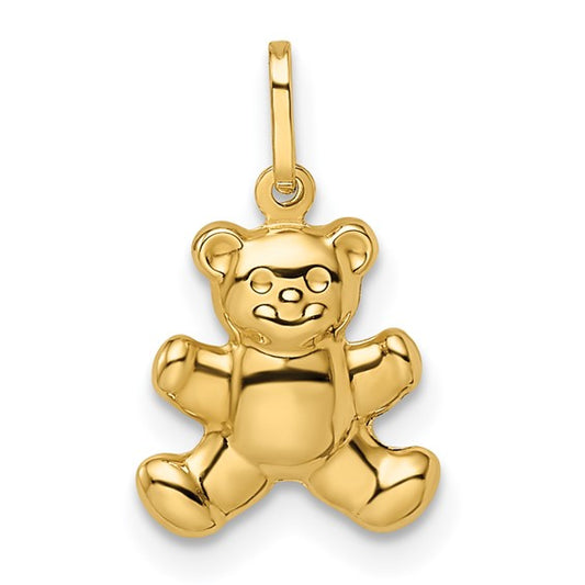 14K Yellow Gold Teddy Bear Pendant / Weight: 0.3 GR