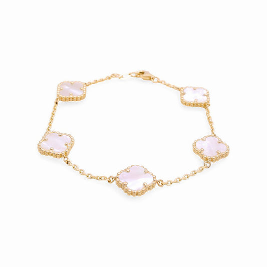 14kYellow Gold Black Clover Bracelet / Size: 8'' / Weight: 4.6gr / P04VB-42