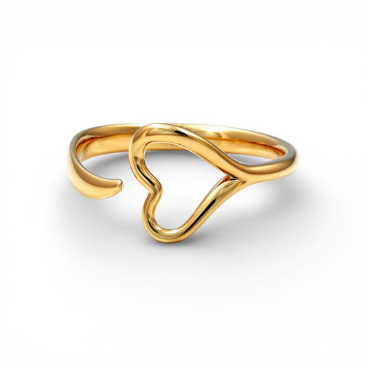 10K Yellow Gold Heart Women's Ring / Size: 7.5 / Weight: 1.6 GR / DQWR0HR-2