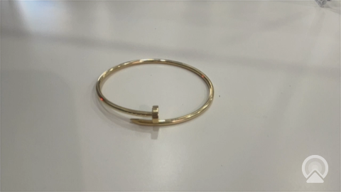 10K Yellow Gold Semisolid Nail Women’s Bangle Bracelet / Weight: 4.4GR/ DQBB0NL-3