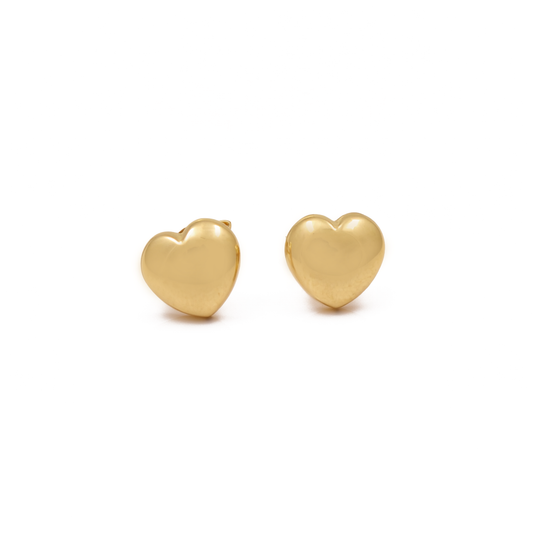 14K Yellow Gold Heart Stud Earrings / Weight: 1.4 GR / COES4HR-4