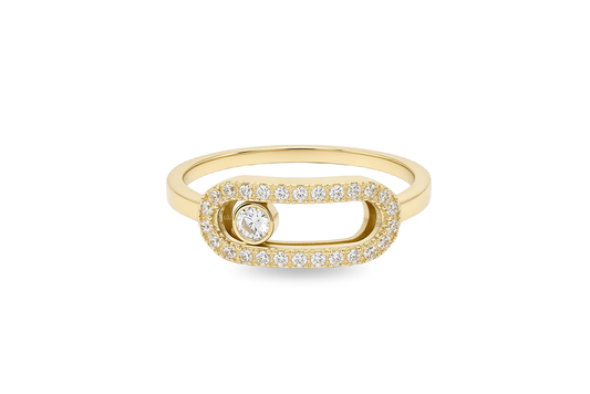 10K Yellow Gold Fashion MK Women's Ring with Cz / Size: 7 / Weight: 2 GR / DQWR0FS-129