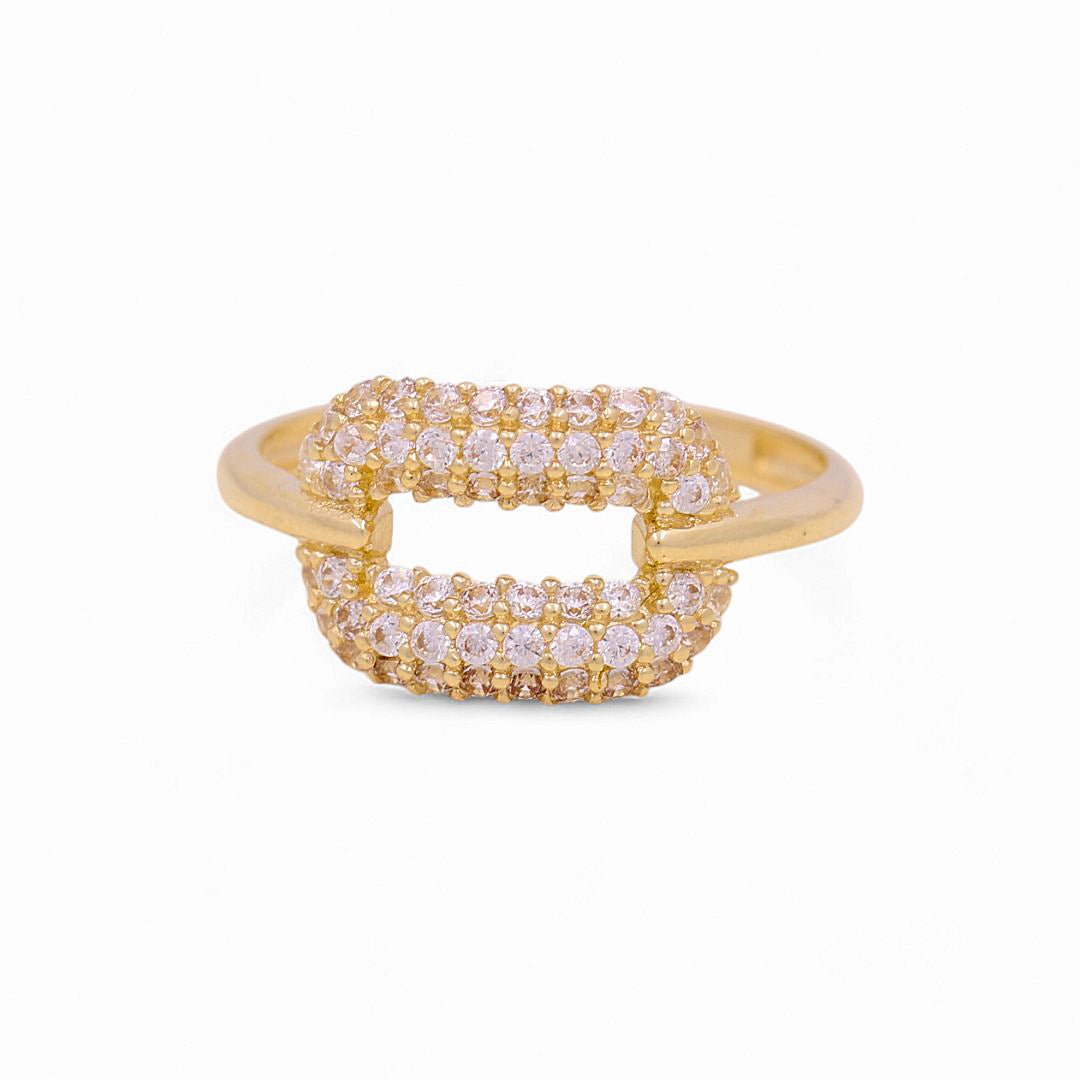 14K Yellow Gold Fashion Women's Ring with Cz / Size: 7.5 / Weight: 1.9 GR