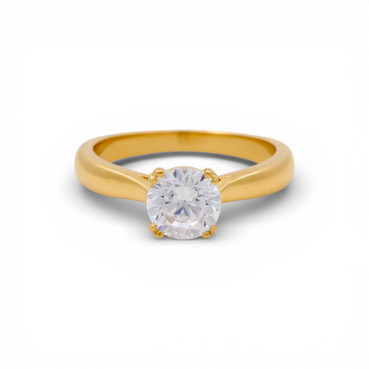 14K Yellow Gold Women's Engagement Ring / Stone: Cz / Size: 6.25 / Weight: 3.4 GR