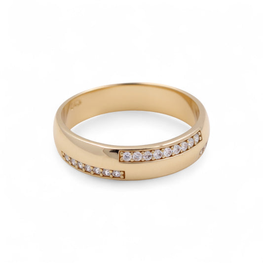 14K Yellow Gold Men’s Wedding Band / Stone: Cz / Size: 10.5