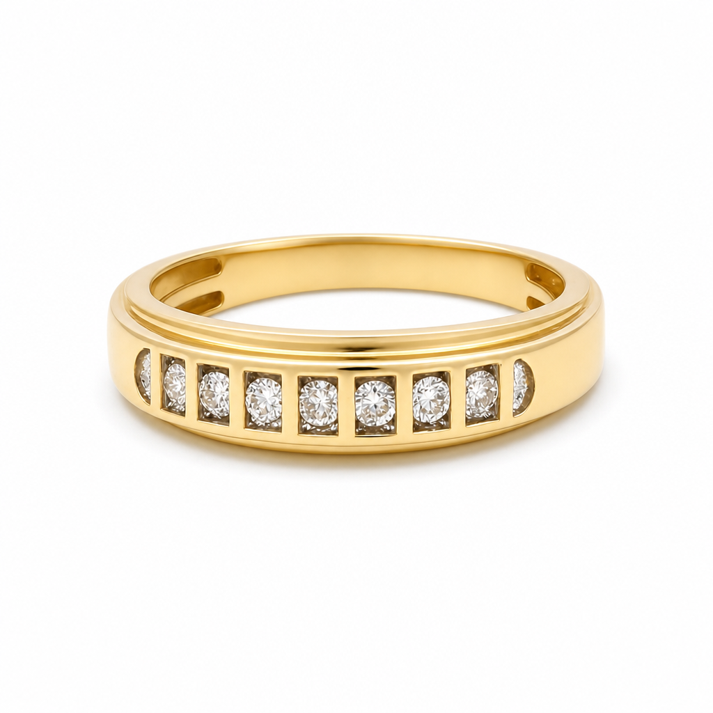 10k Dia Yellow Gold Men's Wedding Band / Size: sz10 / Weight: / 285800Y