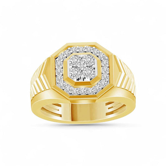 10K Yellow Gold Diamond Fashion Men's Ring / Stone: 0.50Ct /Size: 9.5 / 219033Y