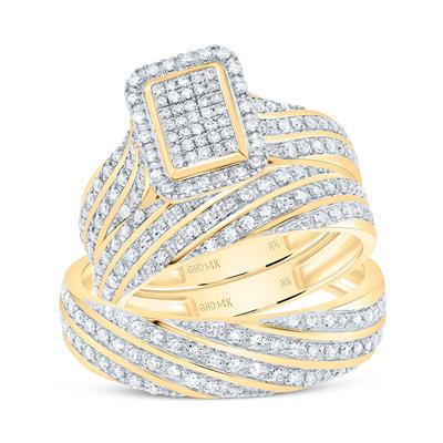 14K Yellow Gold Diamond Trio Bridal Set / Size:7&10 / 196096