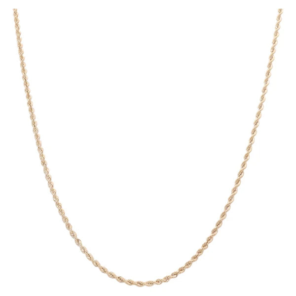 10K Yellow Gold Hollow Rope Link Chain / Size: 4mm 20" / Weight: 8.5GR / DQCH0RP4-20
