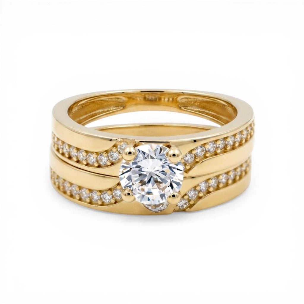 10K Yellow Gold Women’s Bridal Set / Stone: Cz / Size: 8 / Weight: 5.3 GR /CLBWR0BS-9