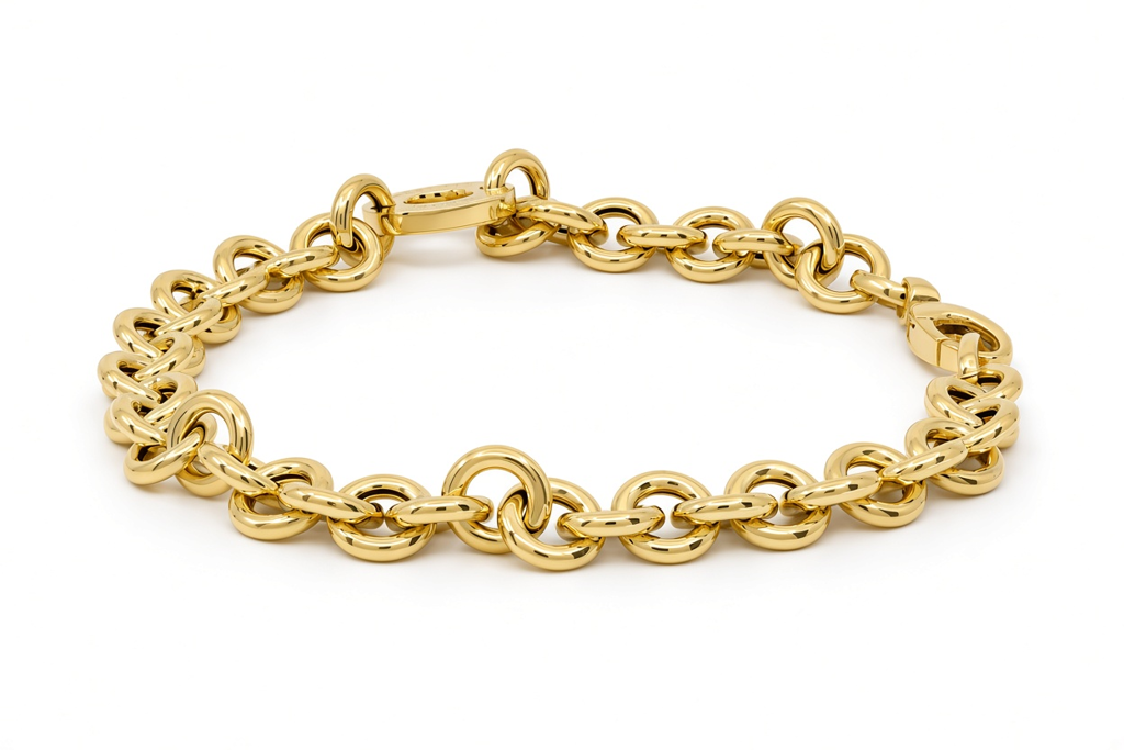 10K Yellow Gold Semisolid Italian Link Bracelet / Size: 7.5" / Weight: 6.8 GR / 170MRI830BR