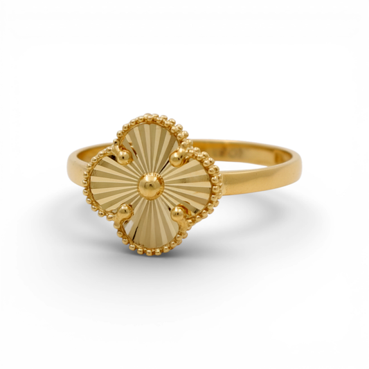 10K Yellow Gold Clover Women's Ring / Size: 8 / Weight: 1.3 GR / DQWR0CLV-3