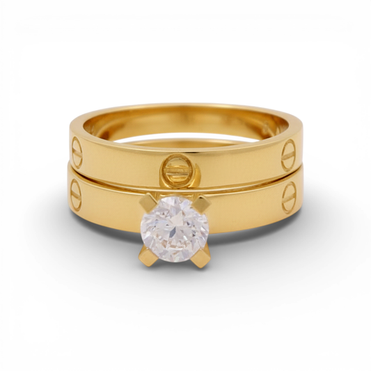 10K Yellow Gold CT Woman’s Bridal Set / Stone: Cz / Size: 8 / Weight: 2.6 GR