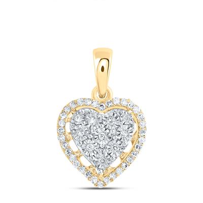 10K Yellow Gold Heart Pendant With Diamond / Stone: 1/8 Ctw / 186347