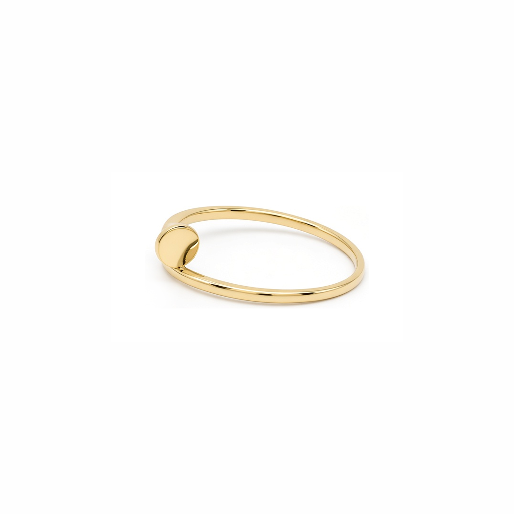 14K Yellow Gold Nail Women's Ring / Stone: Cz / Size: 7 / Weight: 1.4 GR / Y25-1369