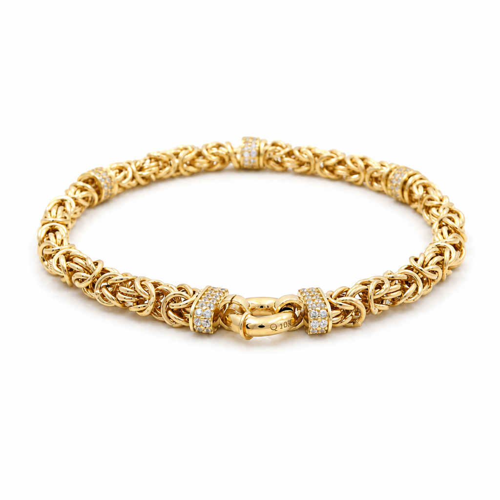 10K Yellow Gold Fashion Women's Bracelet with Cz / Size: 7.5" / Weight: 8.5 GR / DQWB0FS-2