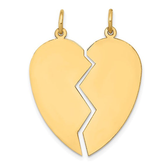 10K Yellow Gold Two Pieces Heart Pendant  / 10D328