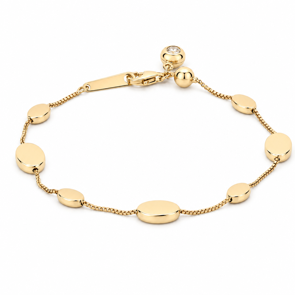 14K Yellow Fashion Box Women's Bracelet / Size: 7" / Weight: 3.5 GR / DOWB4FS