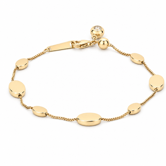 14K Yellow Fashion Box Women's Bracelet / Size: 7" / Weight: 3.5 GR / DOWB4FS