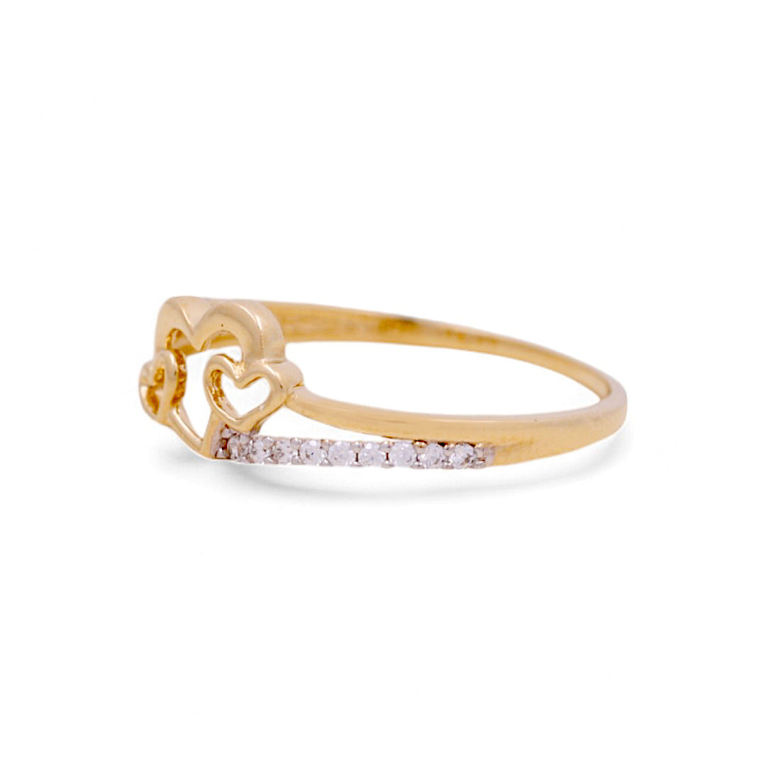 14K Yellow Gold Woman’s Heart Ring / Stone: CZ / Size: 6.5 / Weight: 1.2 GR / IEEWR4HR