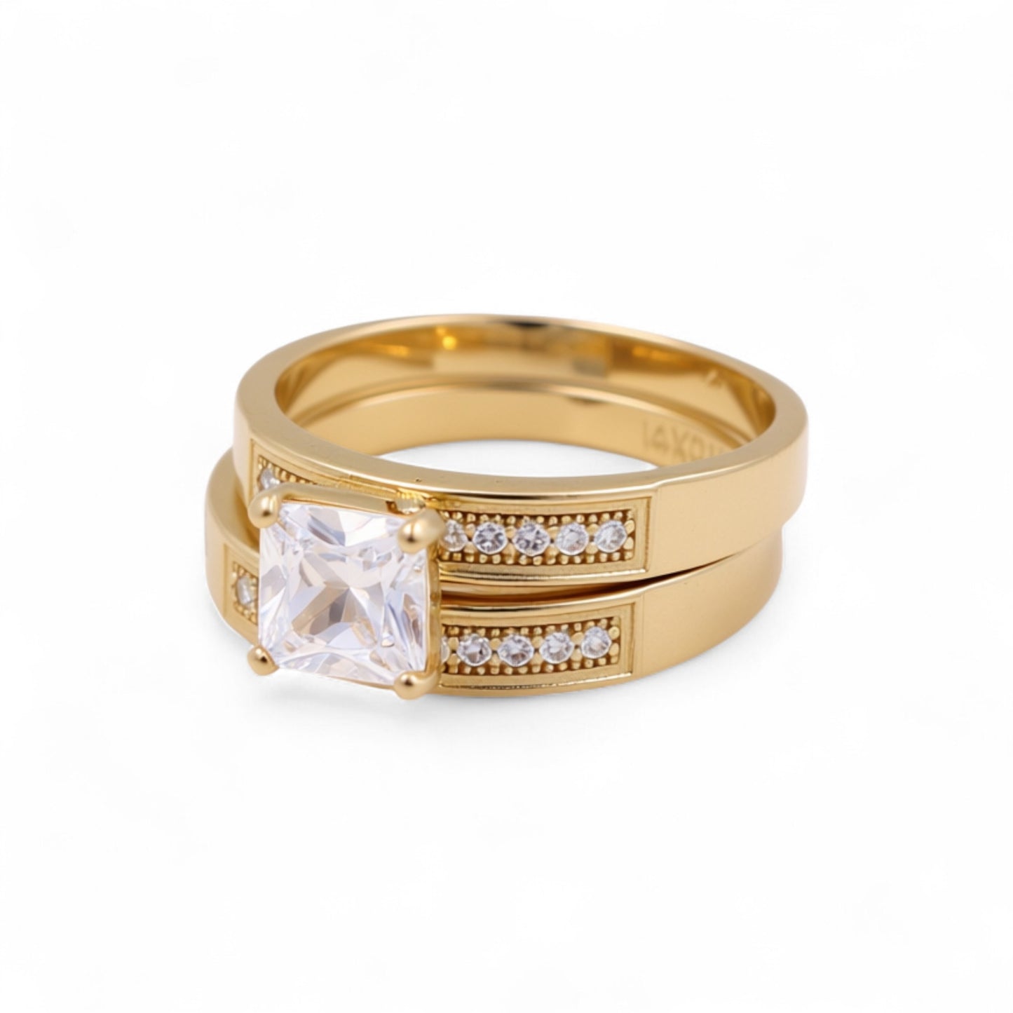 14K Yellow Gold Women’s Bridal Set / Stone: Cz / Size: 8 / Weight: 5.2 GR / DEEWR4BS-9