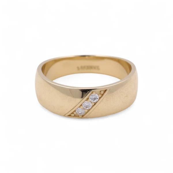 14K Yellow Gold Men’s Wedding Band / Stone: Cz / Size: 10.5 / Weight: 3.8gr / KEEMWB4BS-40