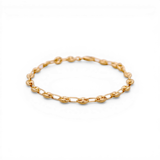 10K Yellow Gold Semisolid Woman's GG Bracelet / Size: 4.7MM 7" / Weight: 3.4 GR / CSWB0GG4.7-7