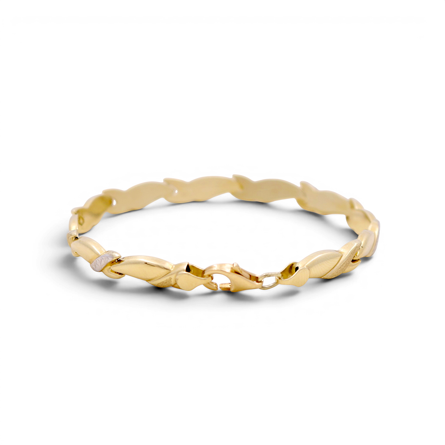 10K Yellow and White Gold Fashion Women's Bracelet / Size: 7" / Weight: 4.5 GR