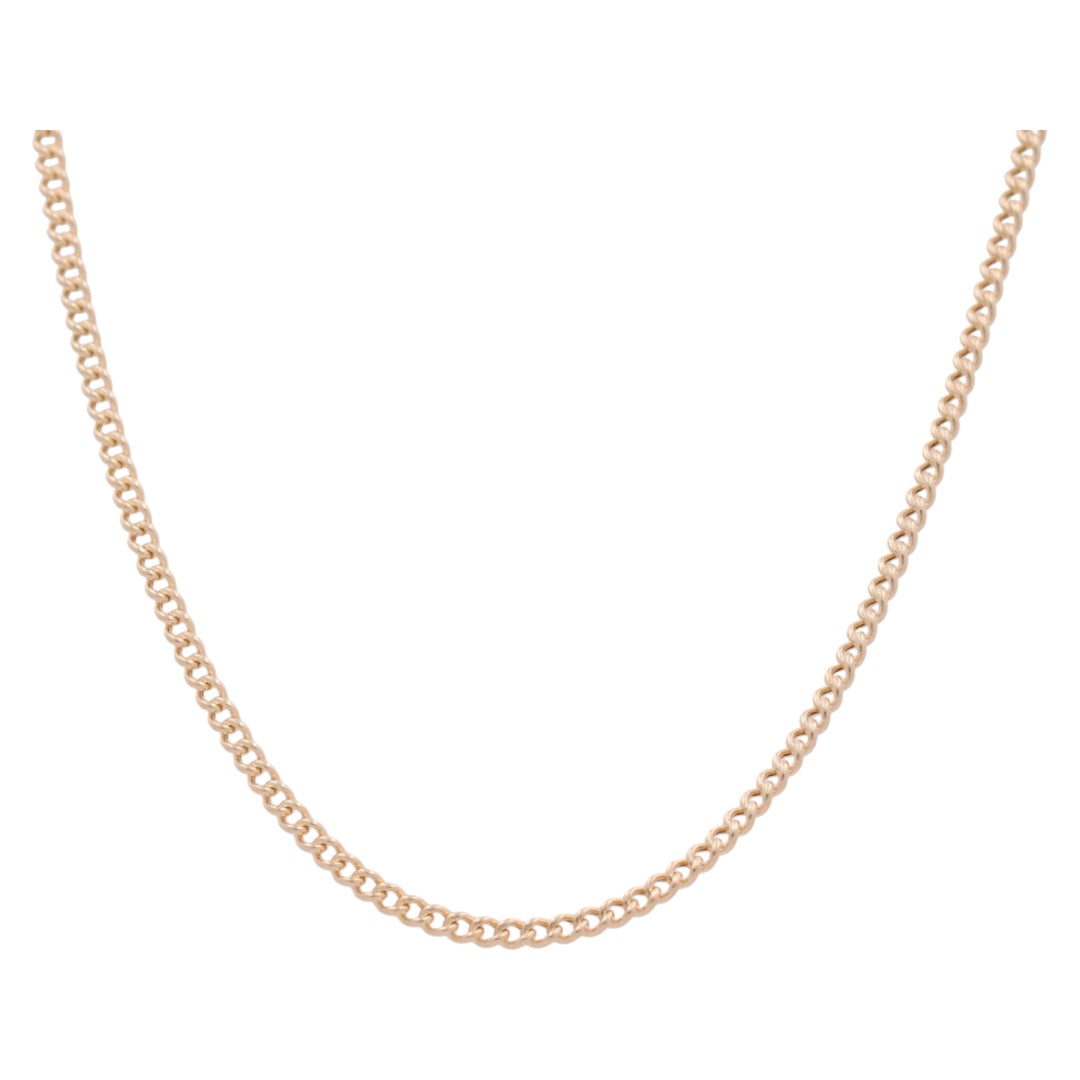 14K Yellow Gold Cuban Link Semisolid Chain / Size: 16" 2mm / Weight: 3gr / LCL4CL2-16