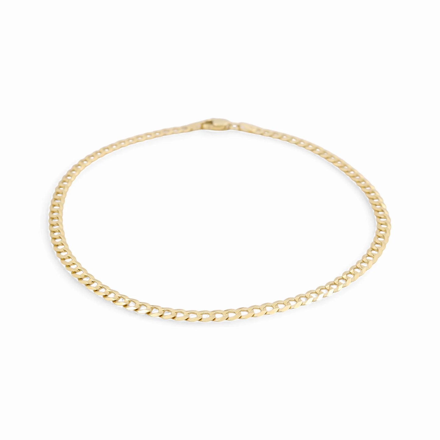 10K Yellow Gold Flat Curb Anklet Bracelet / Size: 2.5mm 10" / Weight: 2.6 GR / FCCSAB0CB2.5-10