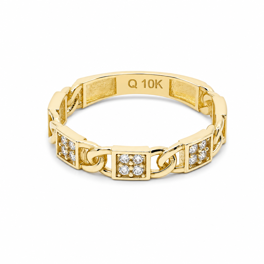 10K Yellow Gold Fashion Women's Ring / Size:7 / Weight: 1.9 GR / DQWR0FS-118