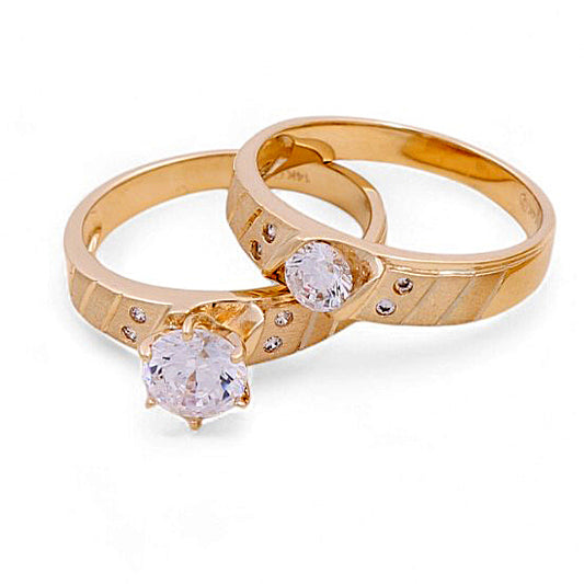 14K Yellow Gold Woman’s Bridal Set / Stone: CZ / Size: 6.5 / Weight: 5.3 GR / KEEWR4BS-2