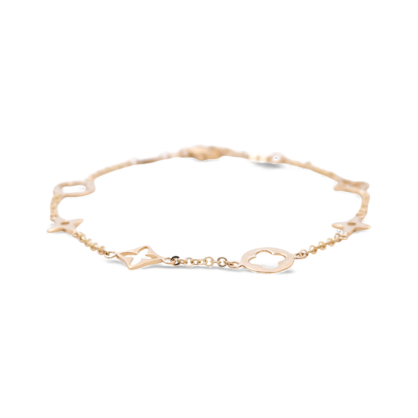 14K Yellow Gold Fashion LV Women's Bracelet / Size: 7" / Weight: 2.9 GR / ICWB4LV