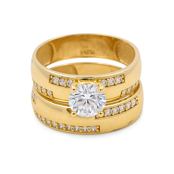 14K Yellow Gold Women’s Bridal Set / Stone: Cz / Size: 7.5 / Weight: 4.8 GR / IEEWR4BS
