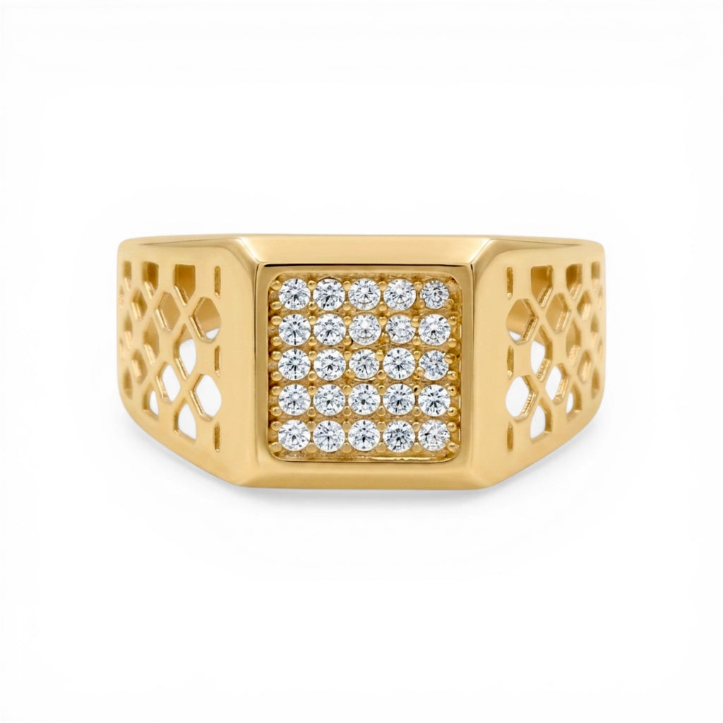 10K Yellow Gold Fashion Men's Ring / Size: sz:10 / Weight: 2.5gr / CLBMR0FS-7