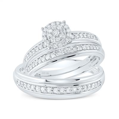 10K Yellow Gold Diamond Trio Bridal Set / Size: 7&10 / 160831